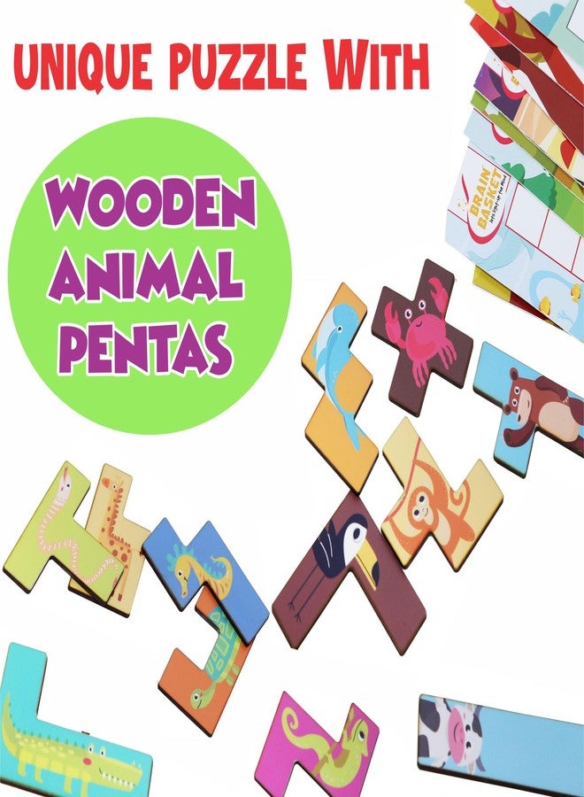 BRAIN BASKET Animal Penta + My First A to Z Combo | Educational Animal & Alphabet Learning Games for Kids | Fun Learning Toys for Ages 2-8 Years| Puzzle & Scrabble Game for Kids - Image 3